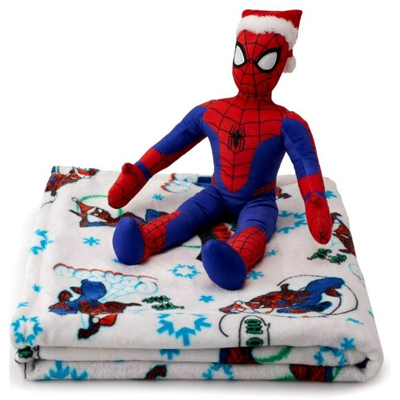 New Spiderman Buddy & Fleece Blanket Throw Plush Doll Marvel Holiday Christmas - Picture 2 of 12